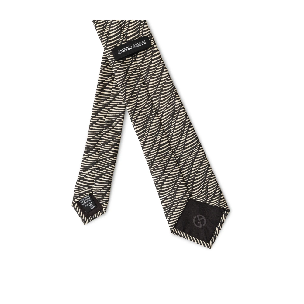 Giorgio Armani Zebra Print Zijden Stropdas Black Heren