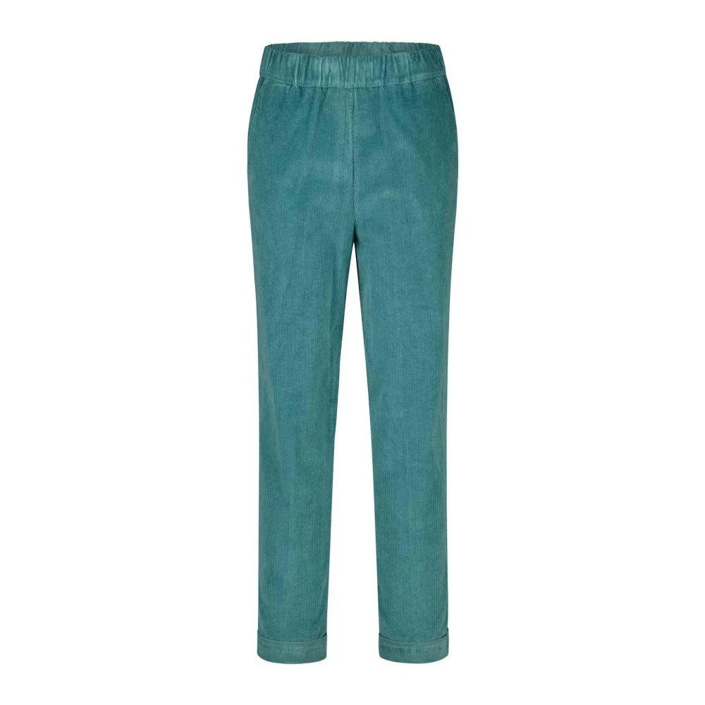 Rosso35 Ribfluwelen broek met rechte pijpen en relaxte pasvorm Blue Dames