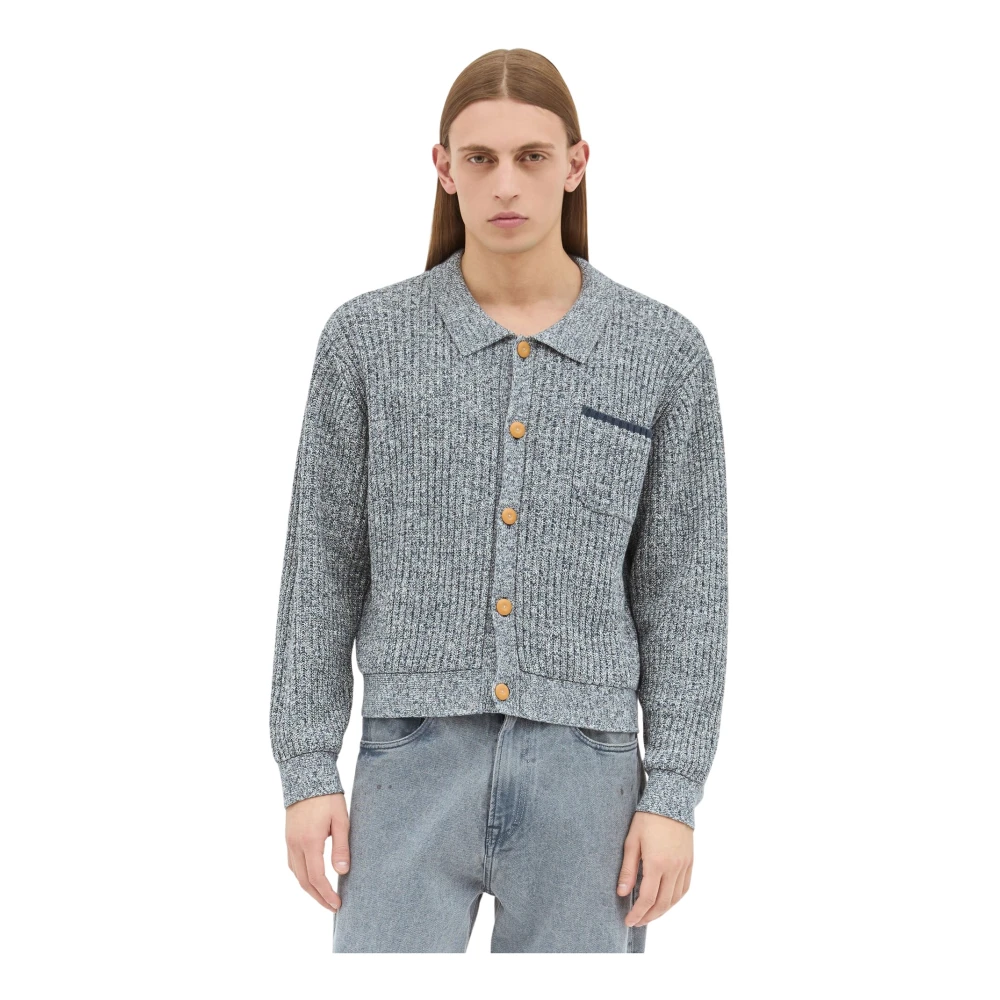 Brain Dead Gebreide Katoenen Vest Gray Heren