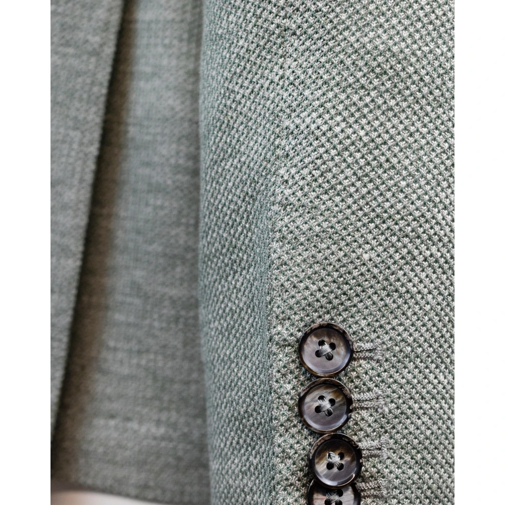 Lubiam Groene Jersey Jas Green Heren