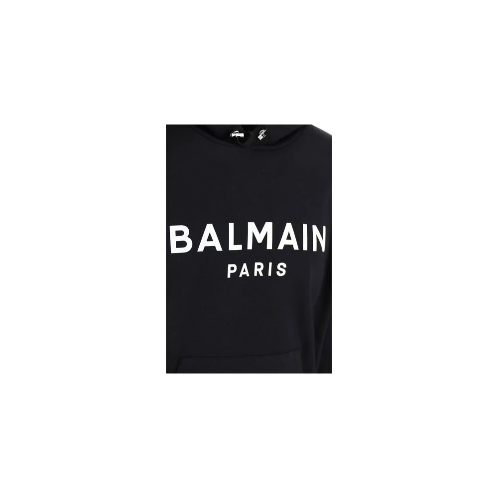 Balmain Zwarte Sweatshirt met Logo Print Black Heren