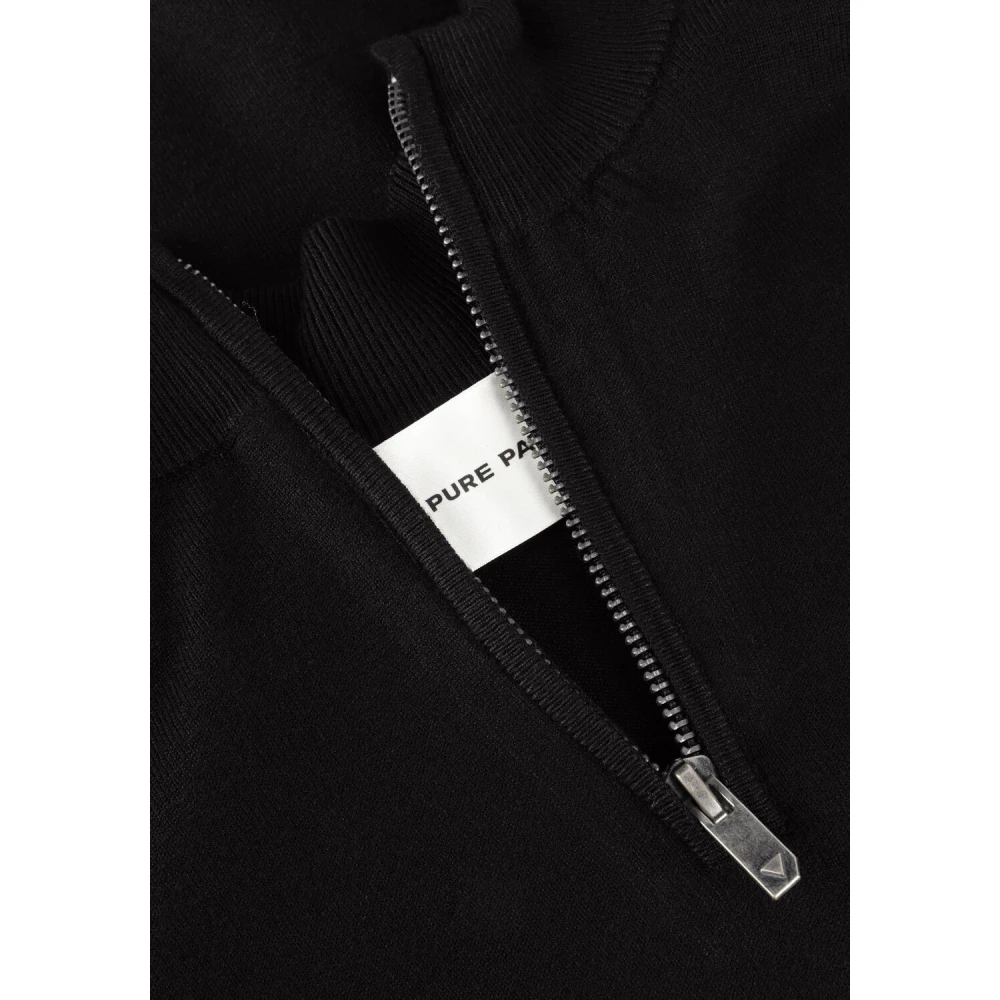 Pure Path Essential Knit Halfzip Sweater Black Heren