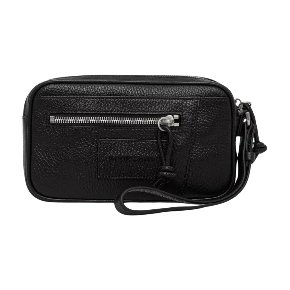 Emporio Armani Uomo Nero Beauty Case In Pelle Con Zip - Immagine 4