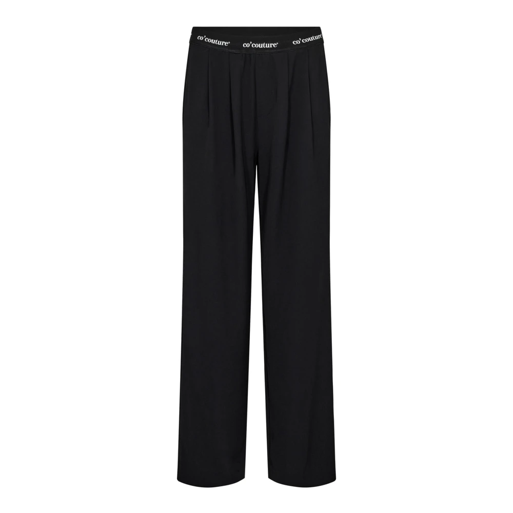 Co'couture Women's Black Aminacc Logo Long Pant - Wide Trousers - M - Trousers