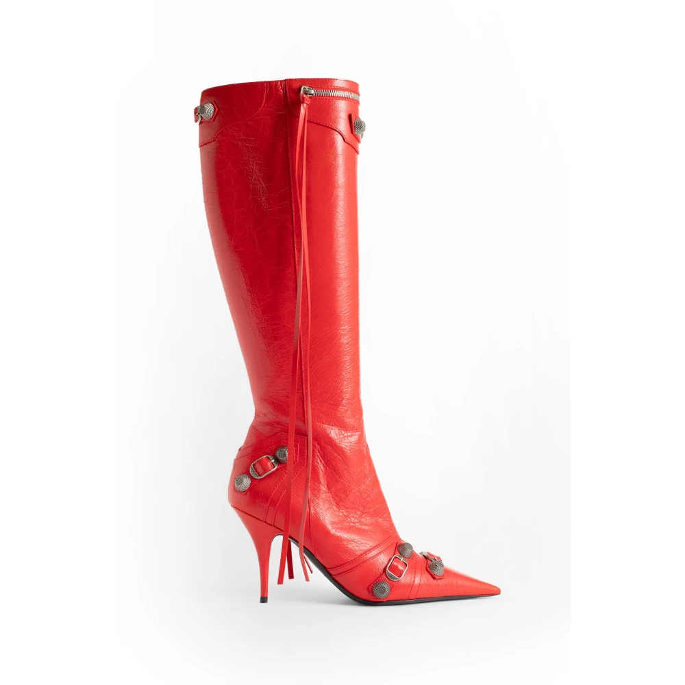 Balenciaga Rode Cagole 90mm Laarzen met Studs Red Dames