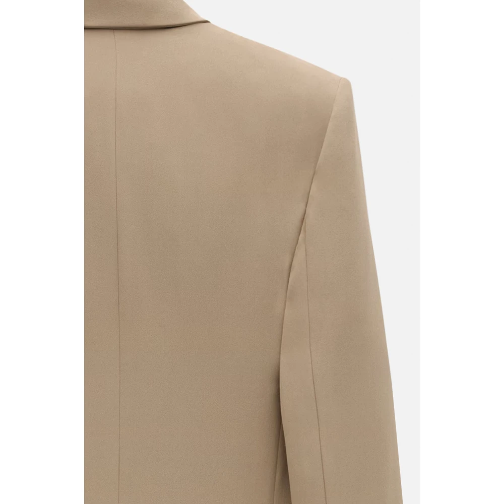 Saint Laurent Beige Zijden Oversized Jas Beige Dames