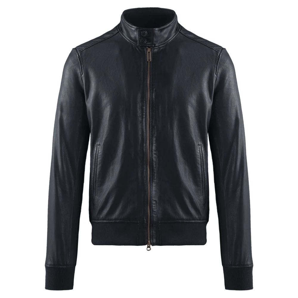 Bomboogie Homme Gris Vestes, Taille: 2XL Friz Leather Bomber Jacket