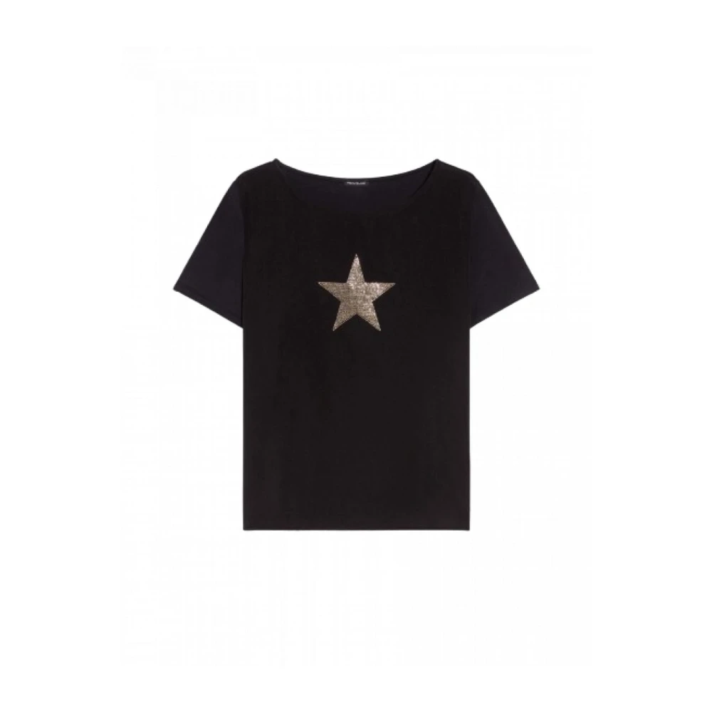 Pennyblack Vloeibare Jersey T-shirt met Strass-details Black Dames