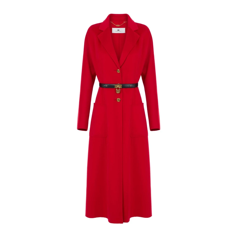 Elisabetta Franchi Damen Rot Wollmantel Cp-03D-67E2-V860 Regular Fit - Bild 3