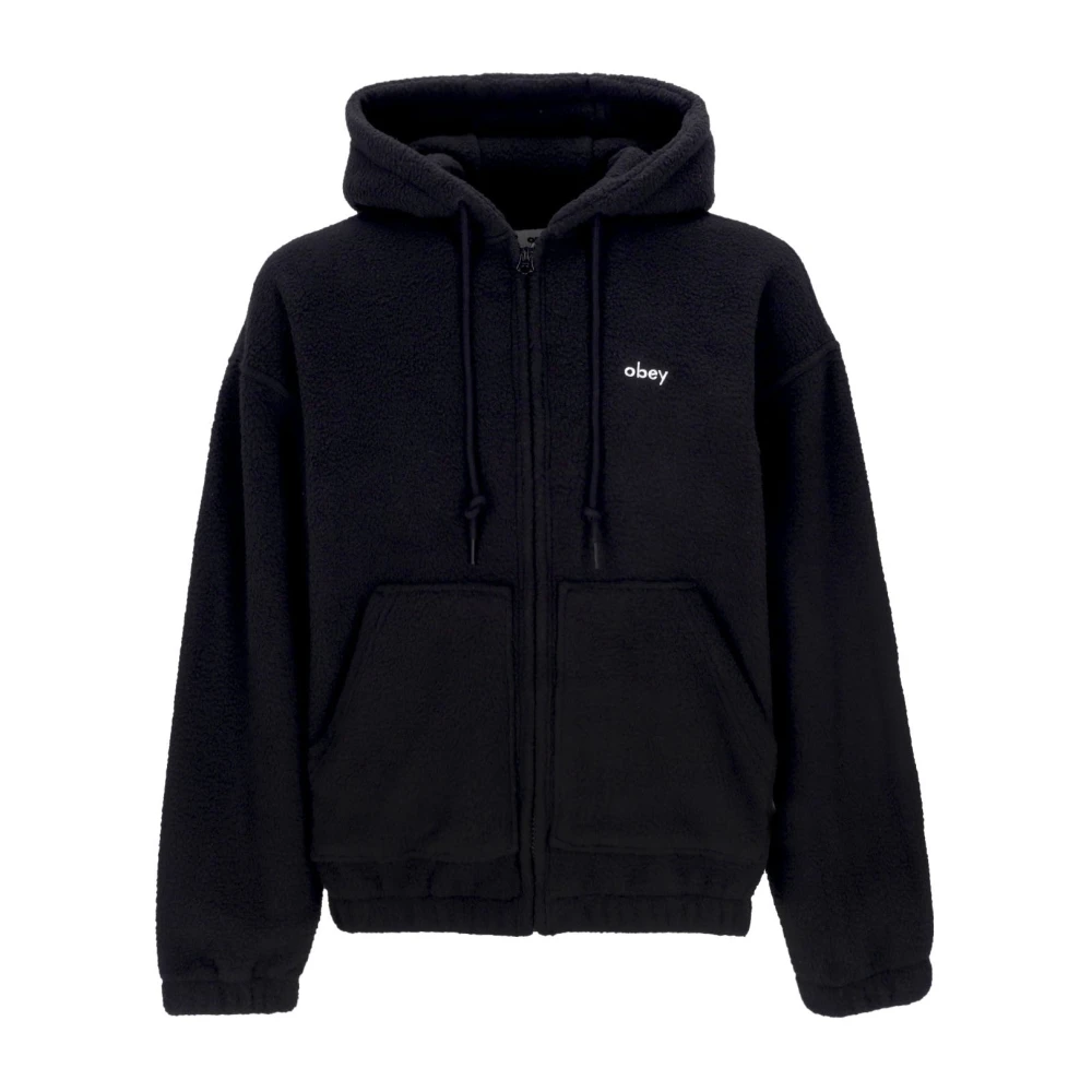 Obey Zwarte rits hoodie met lange mouwen Black Heren