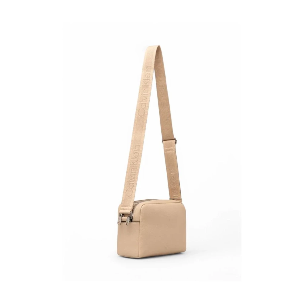 Calvin Klein Jeans Elegante Handtas met Polyurethaan Design Beige Dames