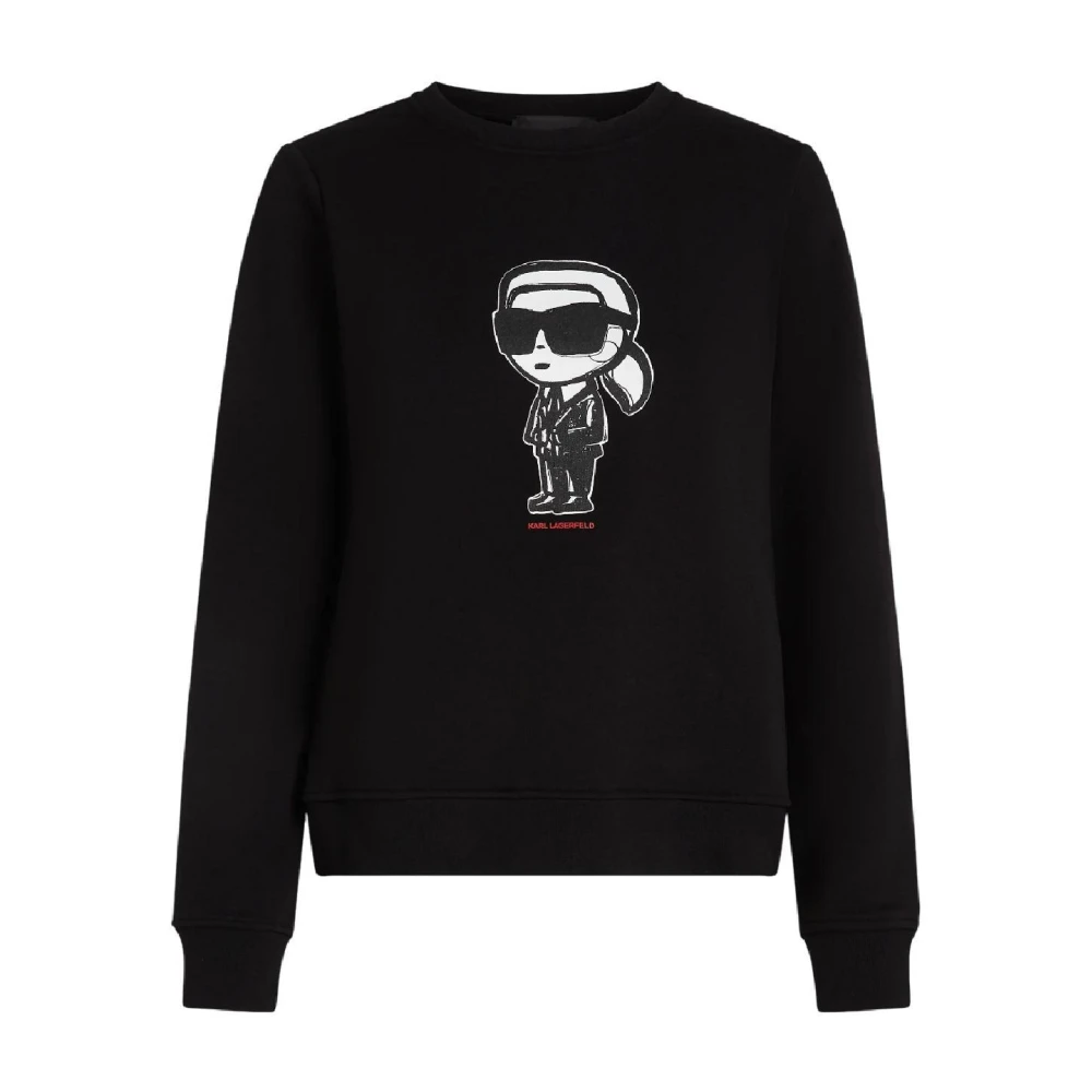 Karl Lagerfeld Women's Black Sweatshirts, S, Sweatshirt Icon Sketch