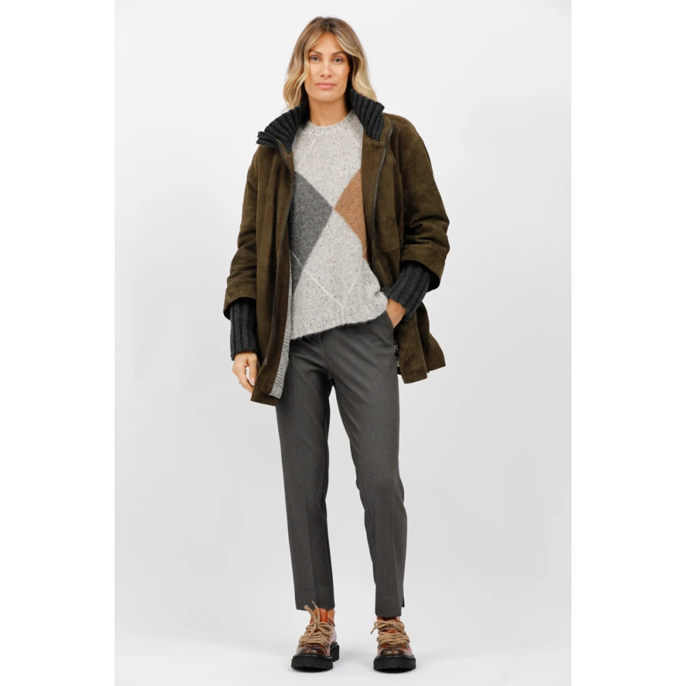 Gran Sasso Diamantpatroon Ronde Hals Trui Multicolor Dames