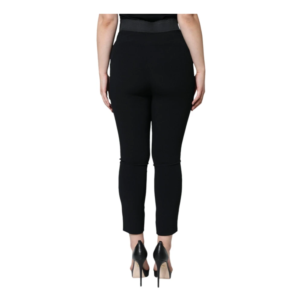 Dolce & Gabbana Zwarte hoge taille taps toelopende broek Black Dames