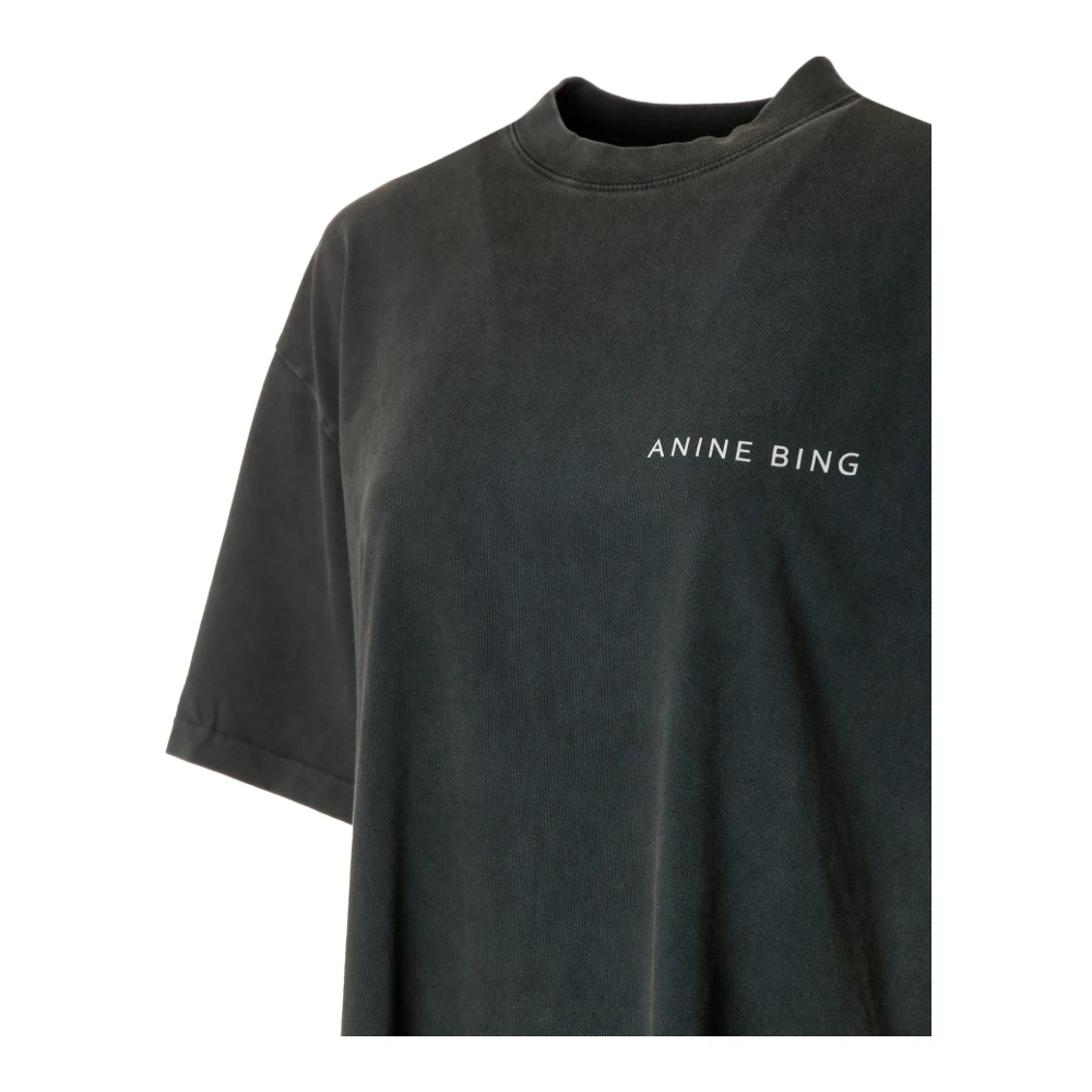 Anine Bing Snake Twisted Tee Oversized T-shirt Gray Heren