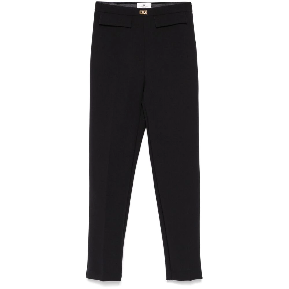 Elisabetta Franchi Zwarte Zijrits Geknipte Broek Black Dames