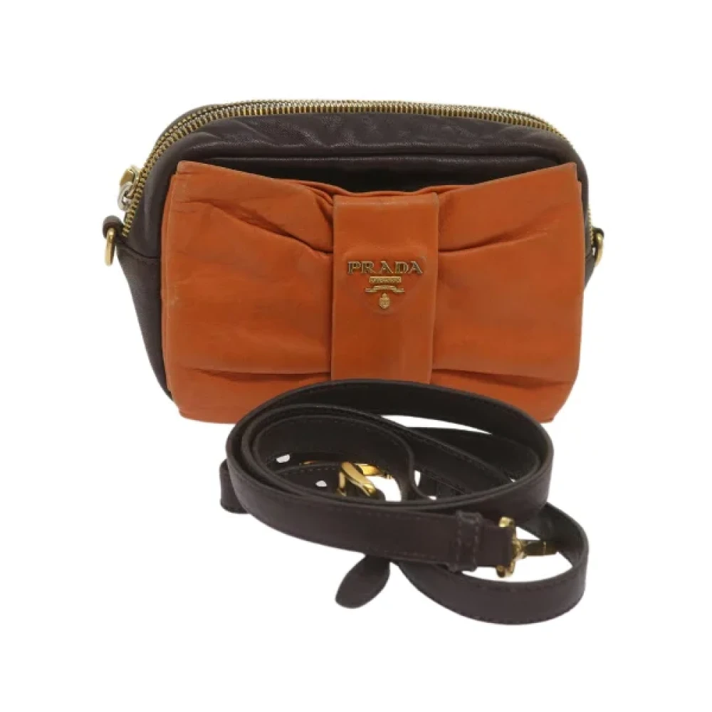 Prada Vintage Pre-owned Leather prada-bags Orange Dames