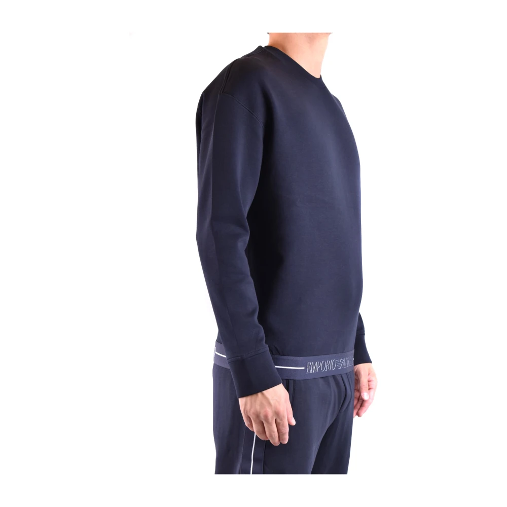 Emporio Armani Sky Kleurige Stijlvolle Sweatshirt Aw22 Blue Heren