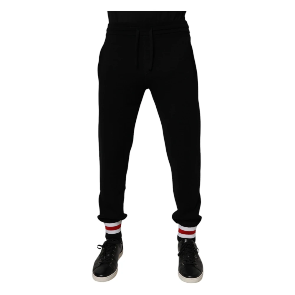 Dolce & Gabbana Men's Black Sweatpants, Xs, Wool Jogger Joggers With Drawstring