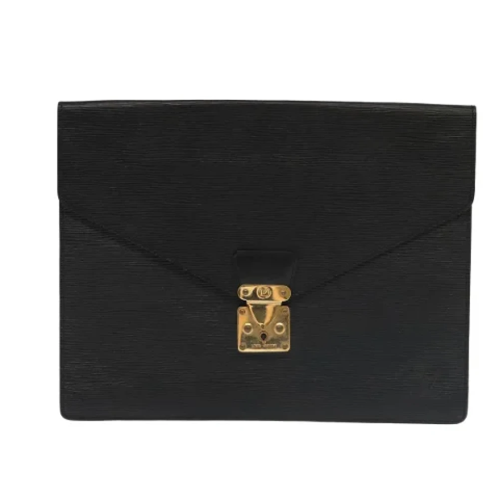 Louis Vuitton Vintage Pre-owned Leather briefcases Black Dames