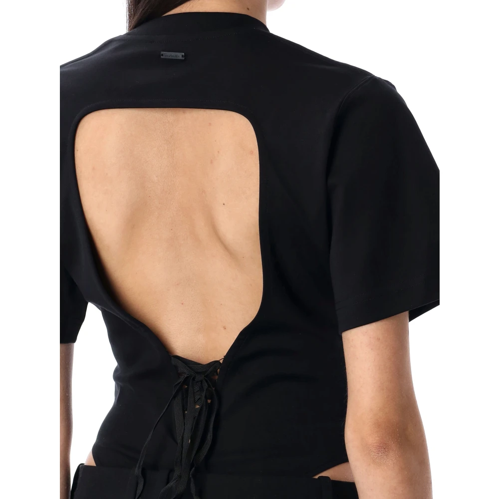 Mugler Casual Body T-shirt voor Mannen Black Dames