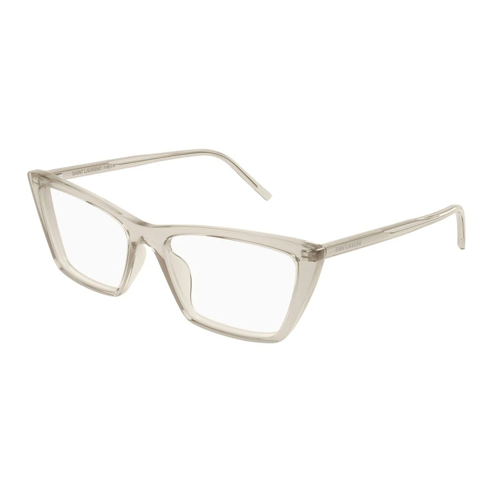 Saint Laurent Women's Beige Yellow Transparent Eyeglasses Sl 737 Mica - Glasses - 54 Mm - Accessories