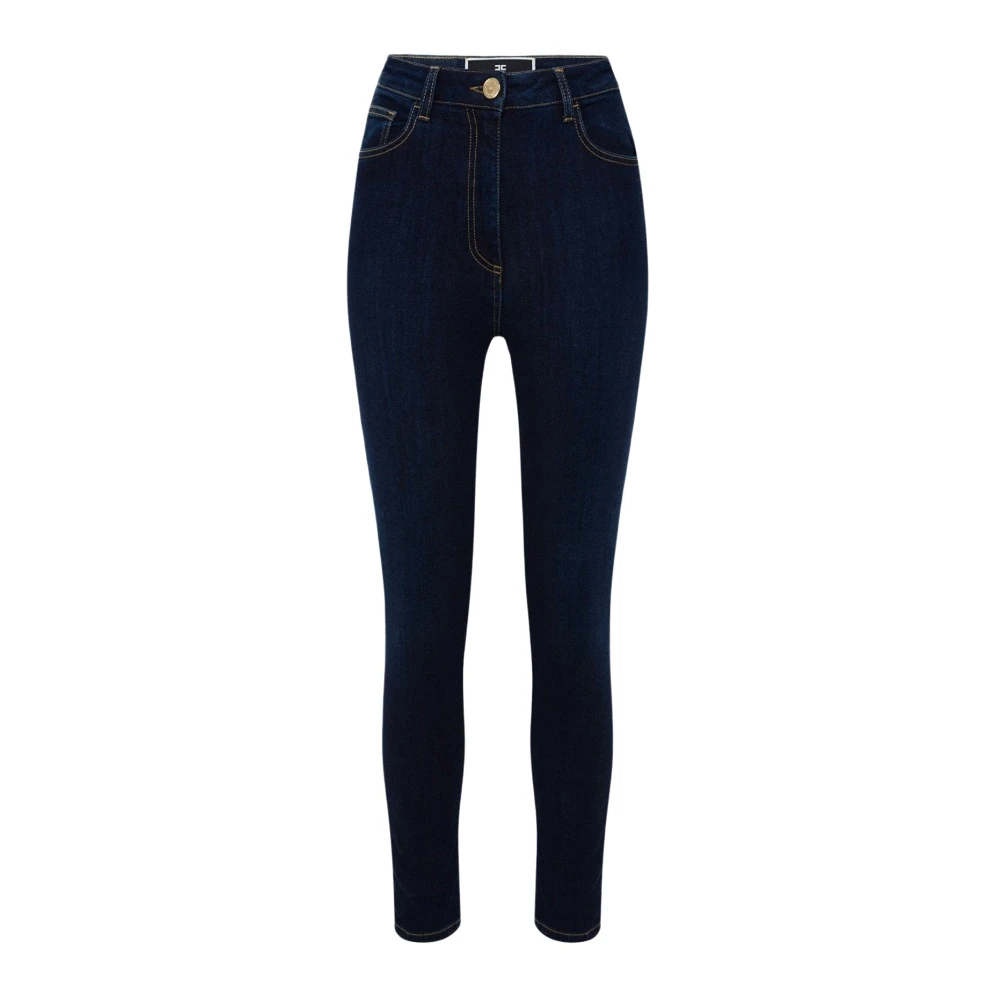 Elisabetta Franchi Basic Five Pocket Skinny Jeans Blue Dames