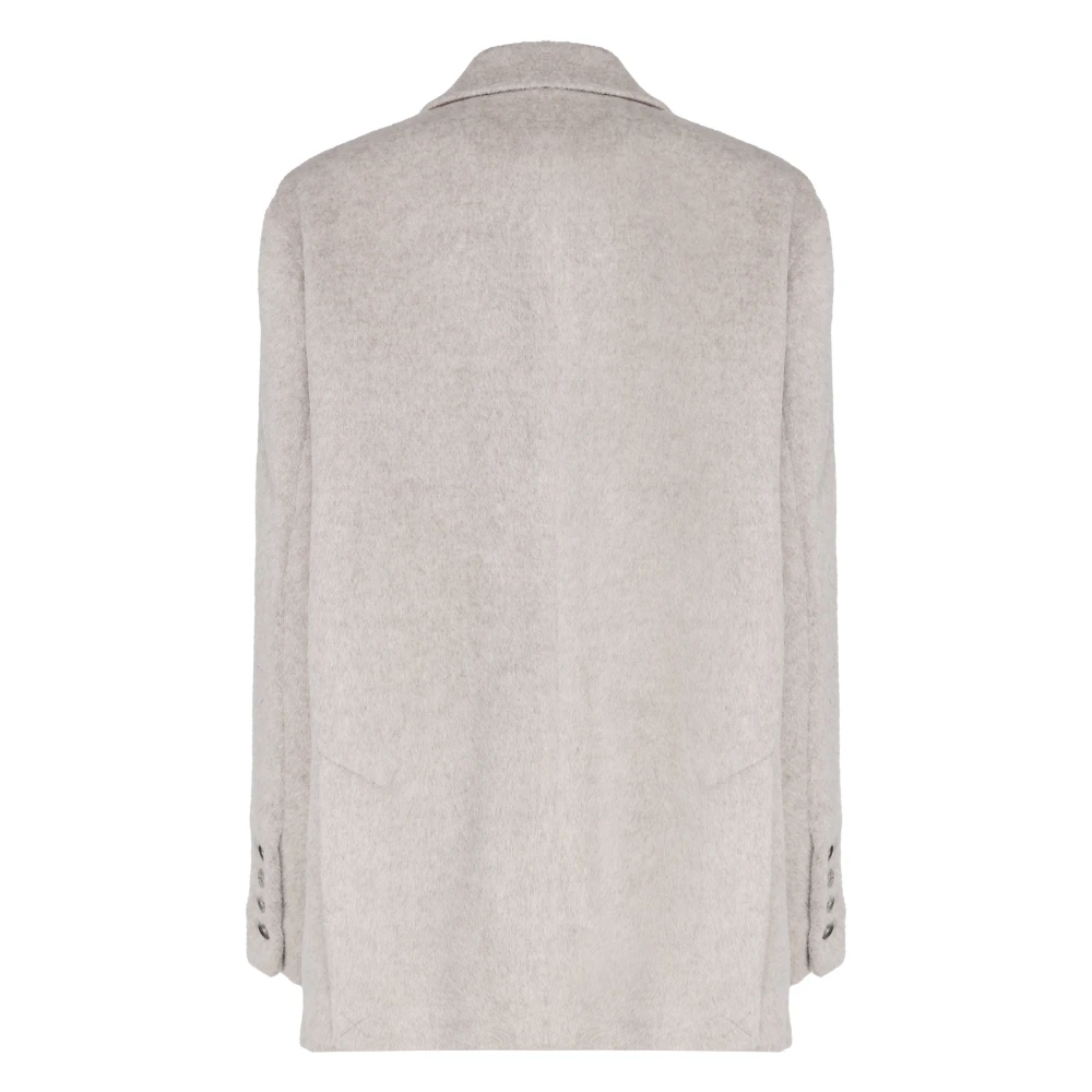 pinko Beige Wollen Blazer Drie Knoopsluiting Beige Dames