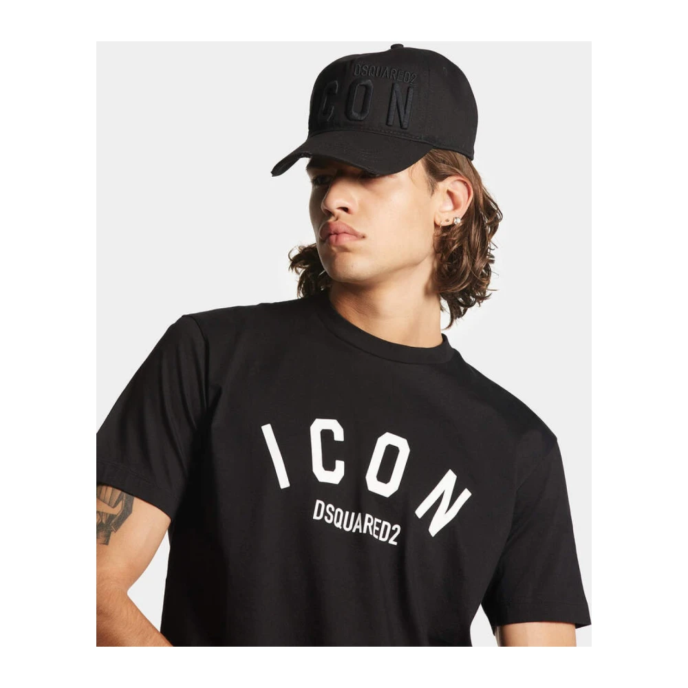Dsquared2 Zwarte Katoenen T-shirt Korte Mouw Black Heren