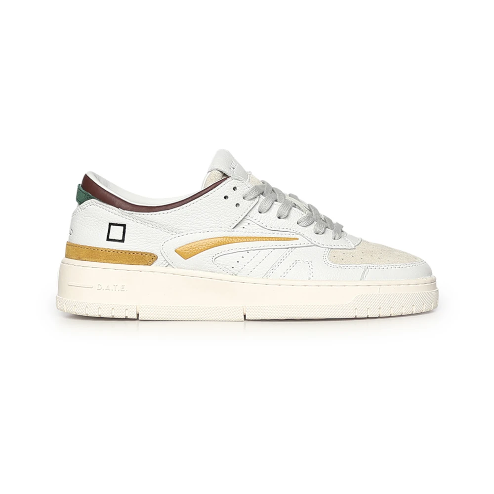 D.a.t.e. Men's White Perforated Leather Trainers, Sneakers, 7 Uk, Shoes
