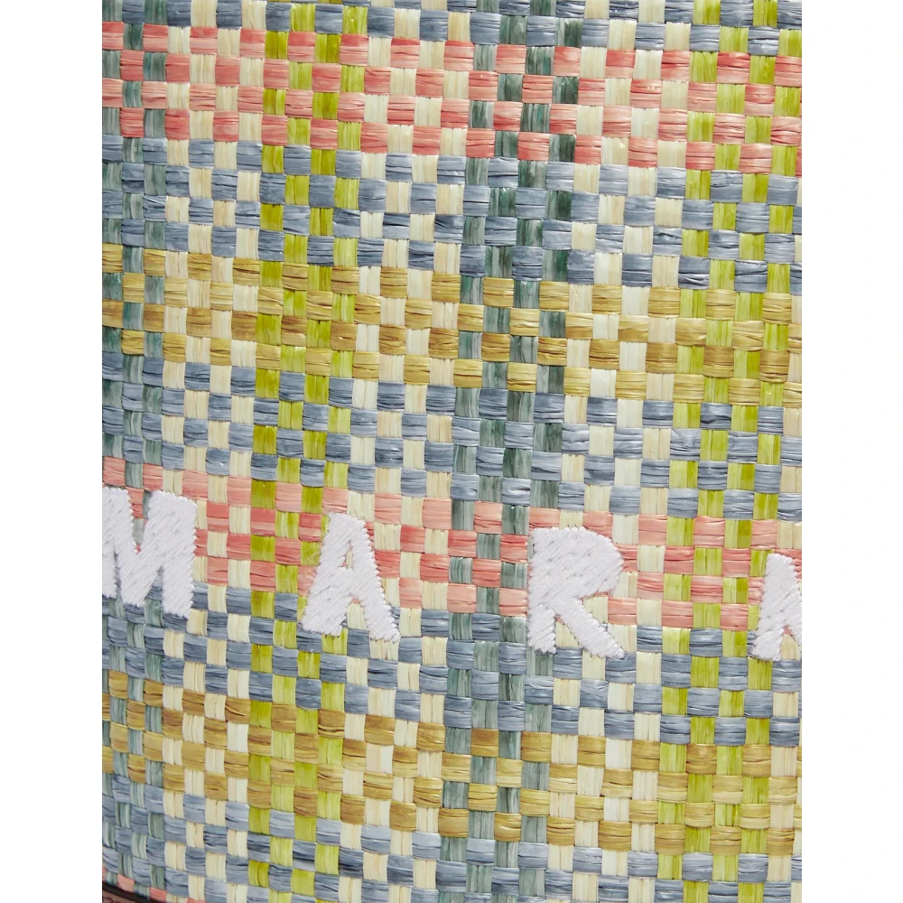 Marni Bruine Tropicalia Handtas met Raffia Panelen Multicolor Dames