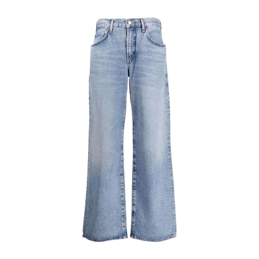 Agolde Relaxte Wide-Leg Fusion Organische Denim Jeans Blue Dames