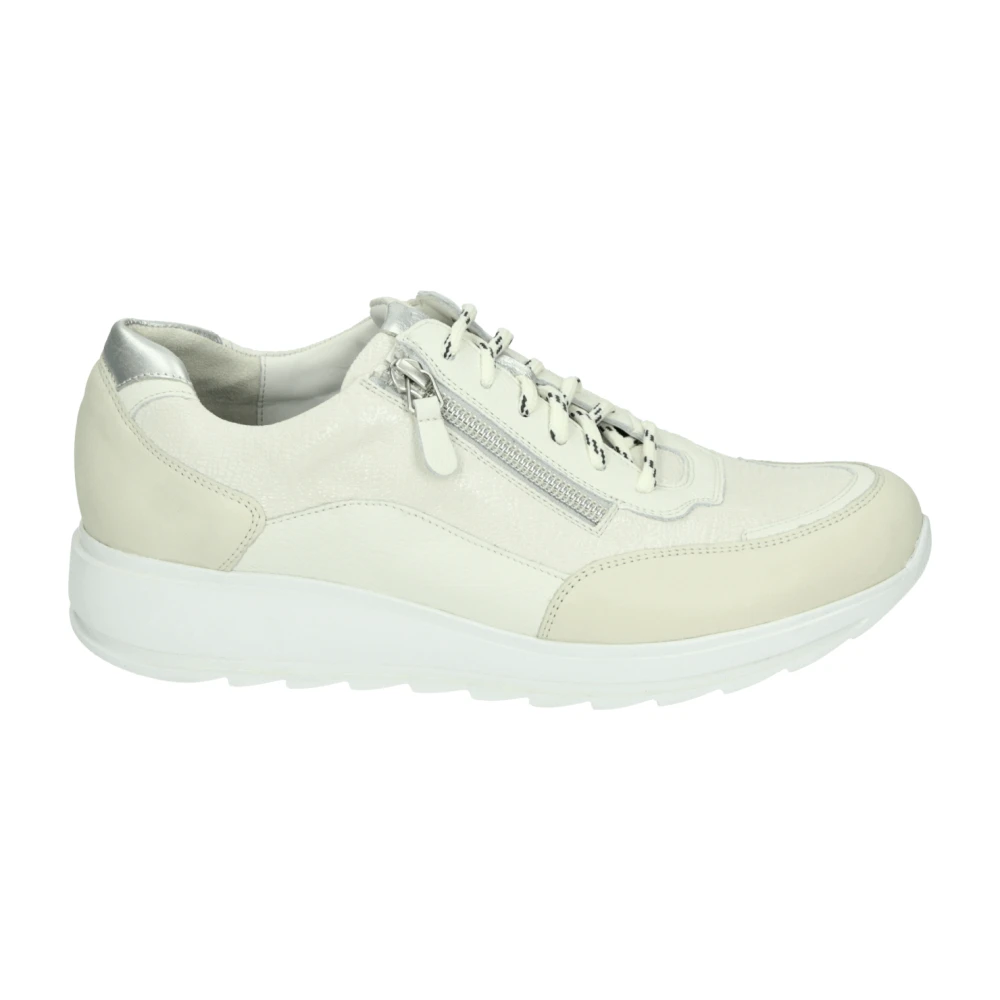 Durea Sportieve Lage Dames Sneakers Patroon Dames Schoenen Beige
