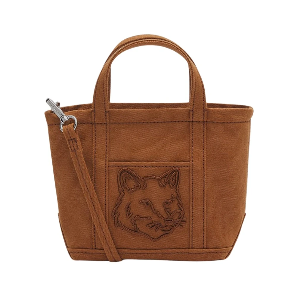 Maison Kitsuné Katoenen Winkelmand Brown Dames