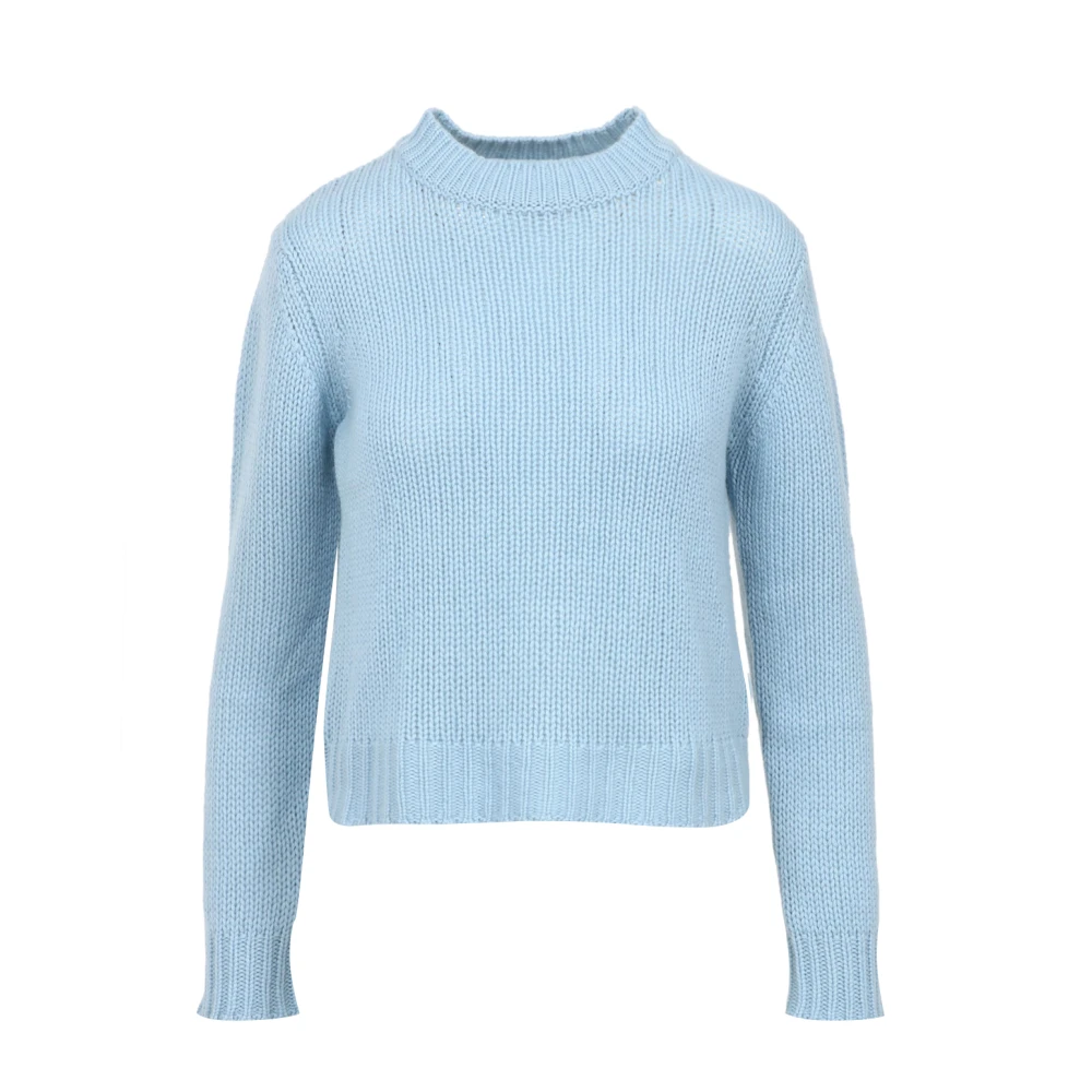 Weekend Max Mara Vrouw Blauw Truien & Vesten Dames, M, Cashmere Trui Met Ronde Hals