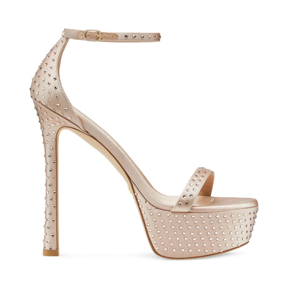 Stuart Weitzman Women's Beige Hollywood Shine High Heel Sandal