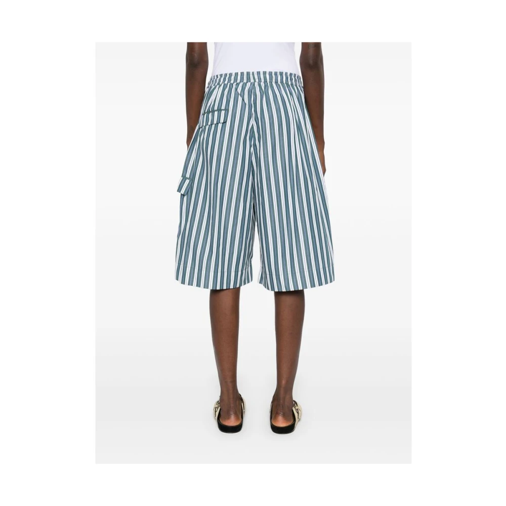Remain Birger Christensen Donkergroene Shorts met Trekkoord Tailleband Green Dames