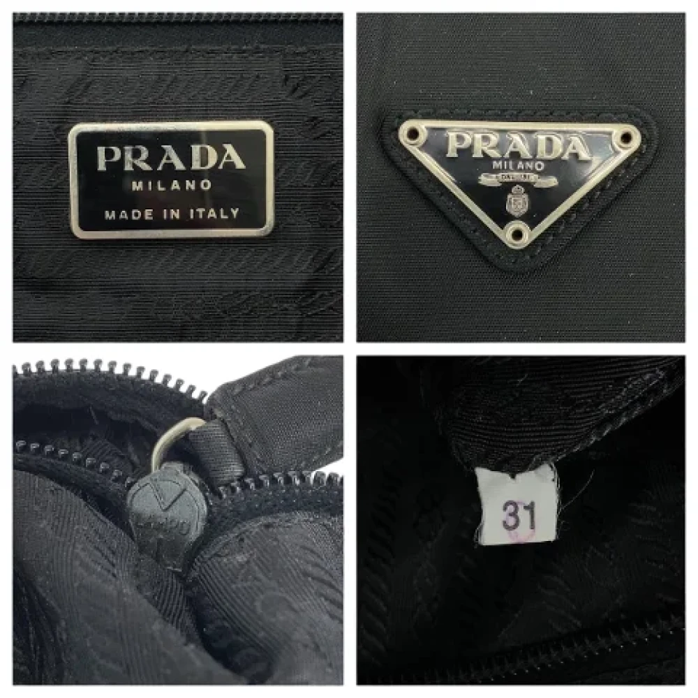 Prada Vintage Pre-owned Canvas handbags Black Dames