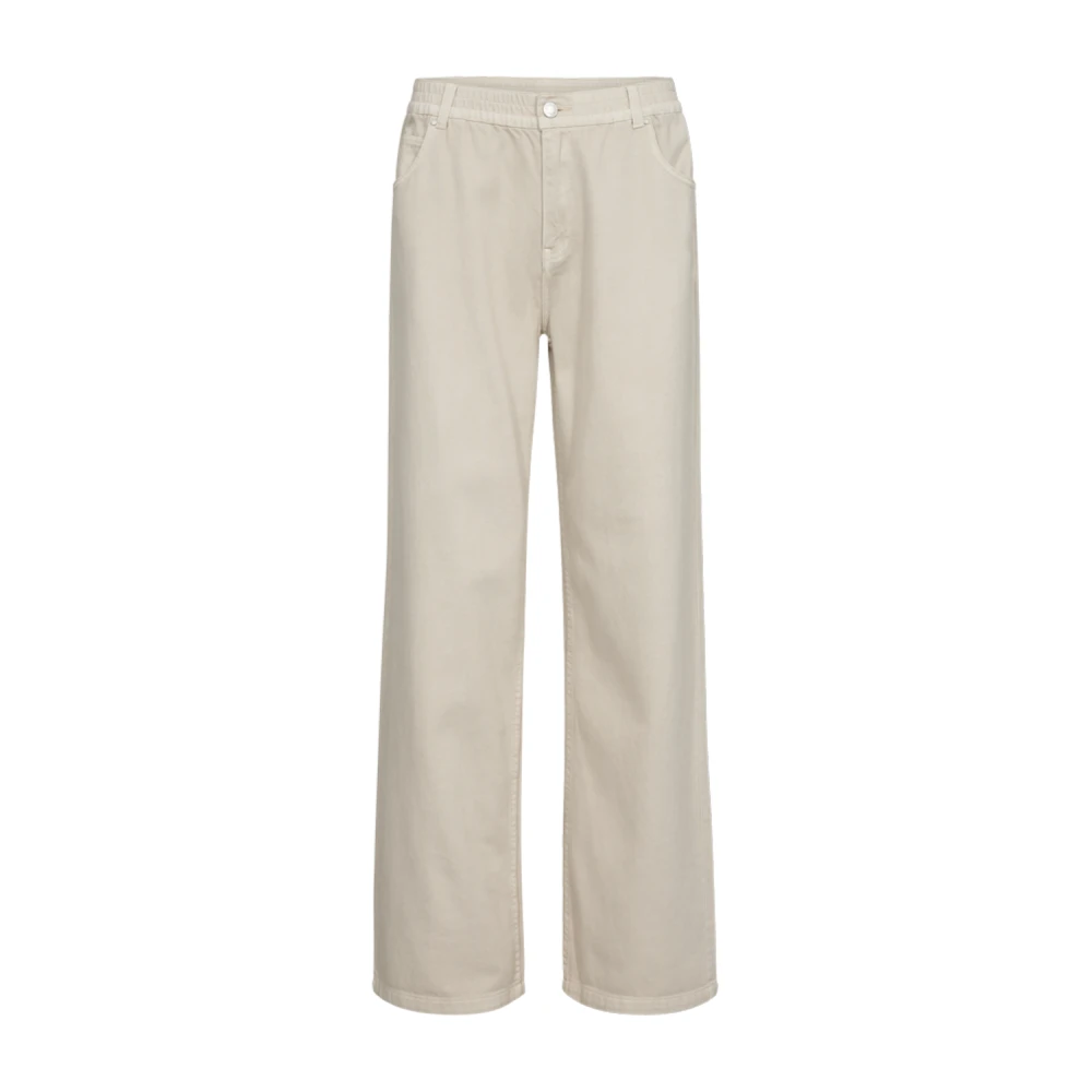 Freequent Beige Wijde Broek Beige Dames