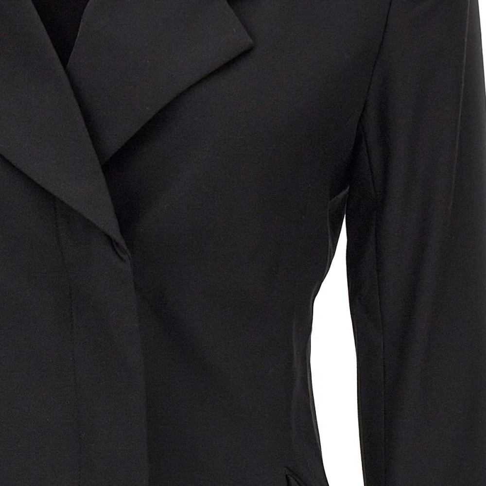 Remain Birger Christensen Zwarte Wollen Blazer met Peak Revers Black Dames