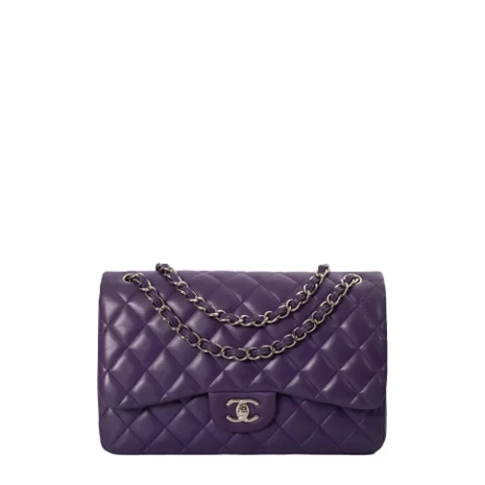 Chanel Vintage Pre-owned Leather chanel-bags Purple Dames
