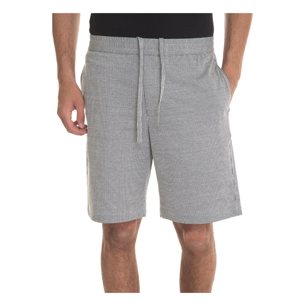 Hindustrie Gestreepte Bermuda Shorts Elastische Taille Blue Heren