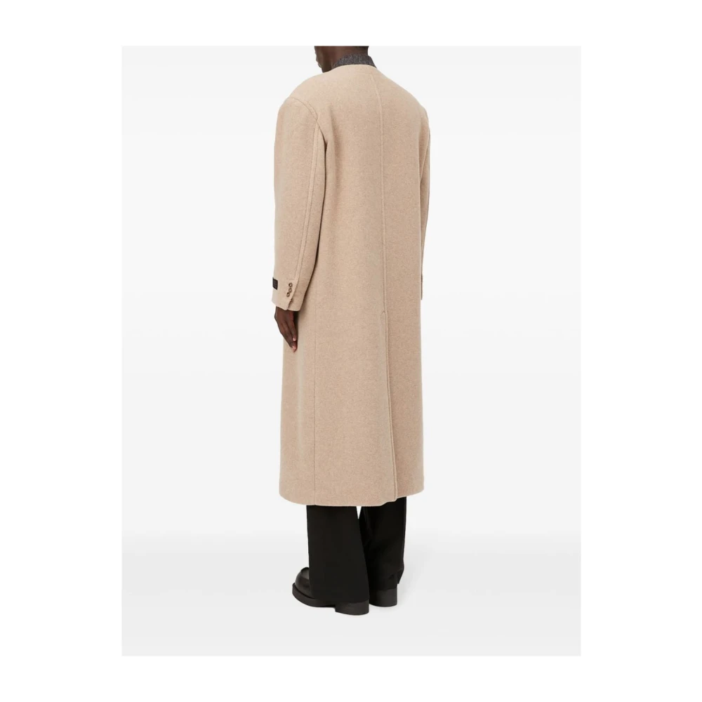 MM6 Maison Margiela Beige Oversize Double-Breasted Jas Beige Heren