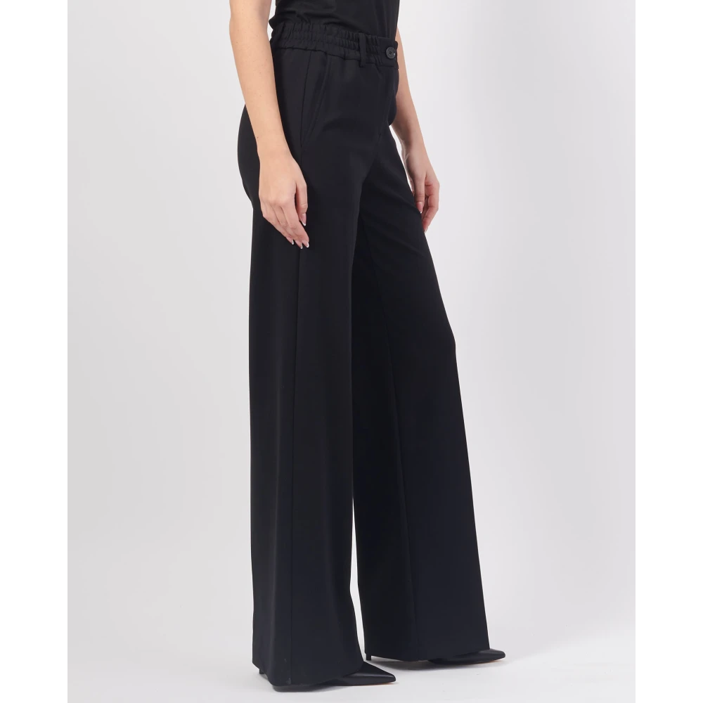 PATRIZIA PEPE Zwarte Broek met Palazzo Pasvorm Black Dames