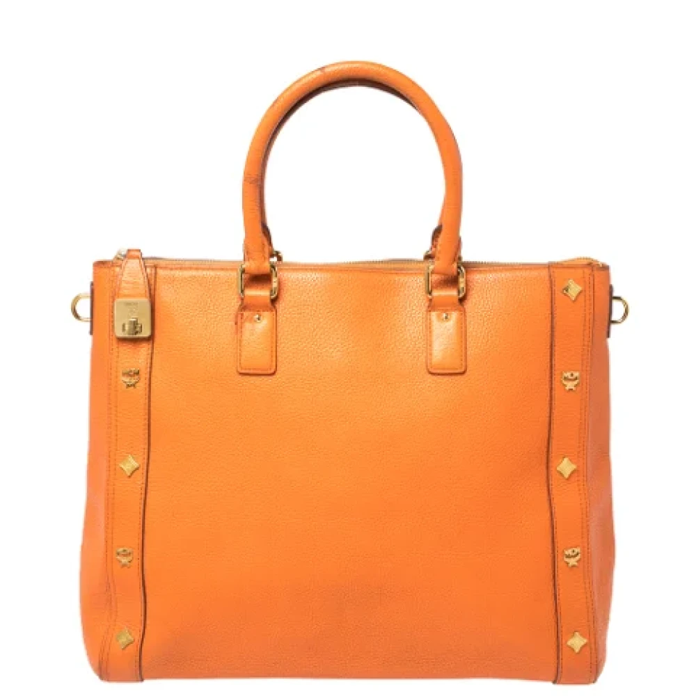 MCM Pre-owned Leather totes Orange Dames