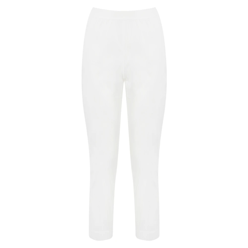 Liviana Conti Witte katoenen leggings met elastische taille White Dames
