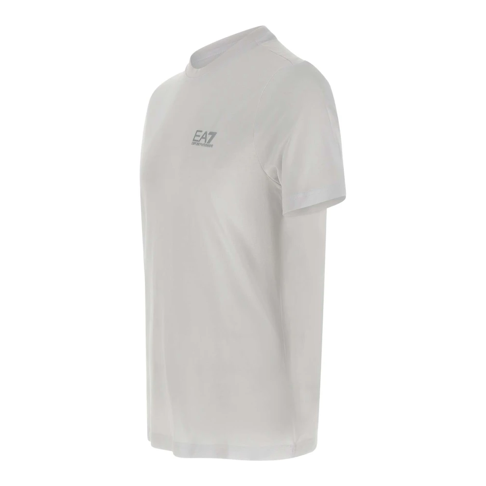 Emporio Armani EA7 Witte Katoenen T-shirt met Logo White Heren
