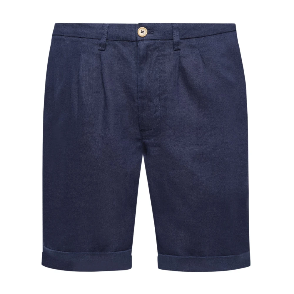 Peninsula Linnen Bermuda Shorts Blue Heren