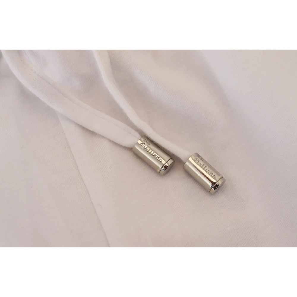 John Galliano Elegante wijde pijp katoenen broek White Heren