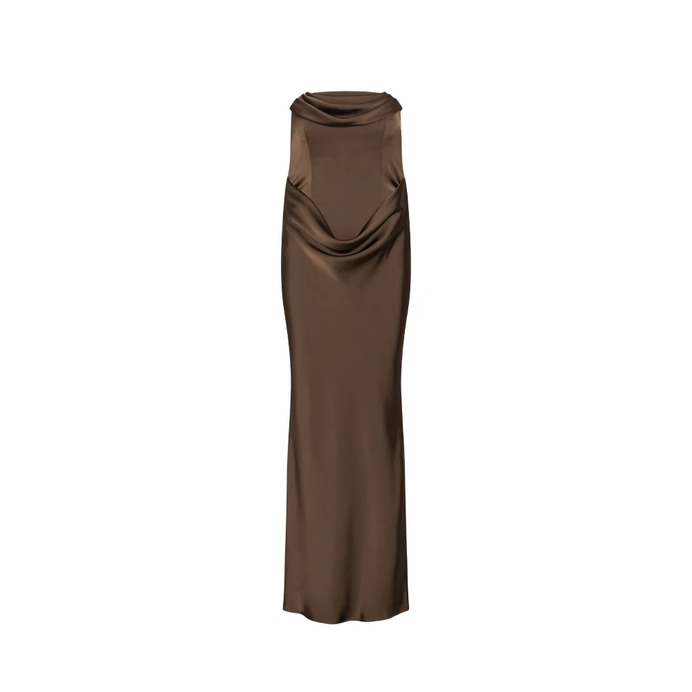 Rotate Birger Christensen Corsage Long Dress - Female - Maxi Skirts - Brown - M - Skirts
